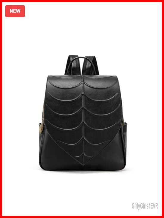 PU Leather Forest Leaf Backpack Fits 13\